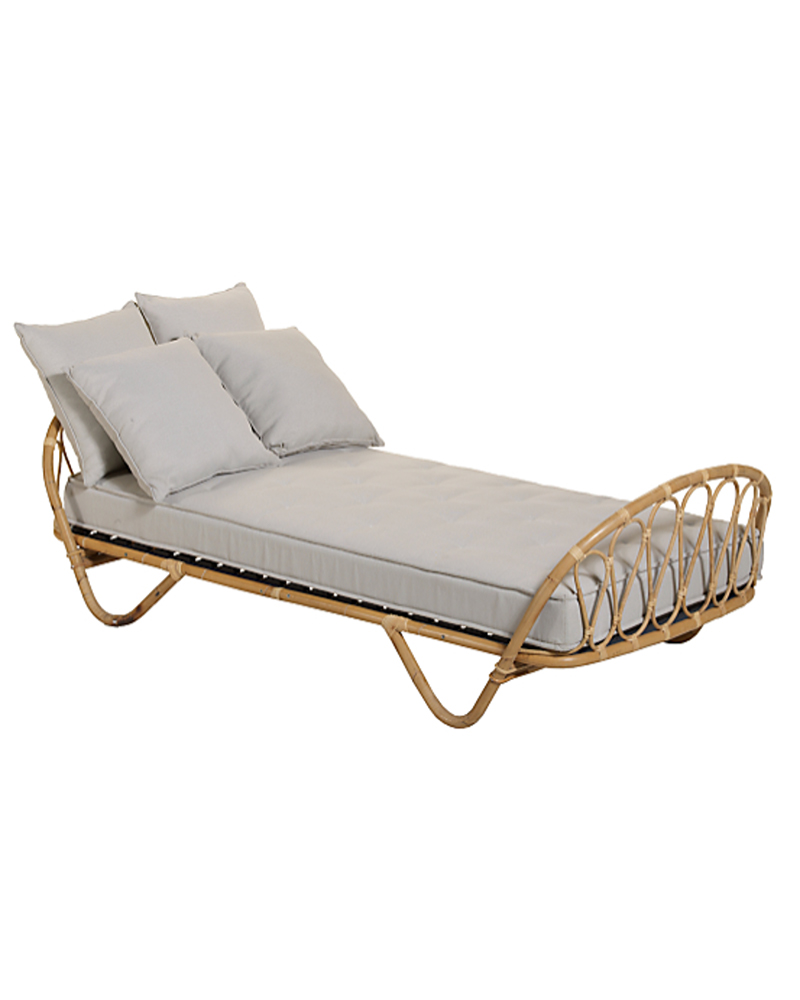Lit banquette en rotin